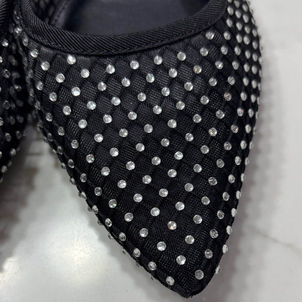 Steve Madden Black Studded Mesh Slingback Flat - Picture 4 of 9